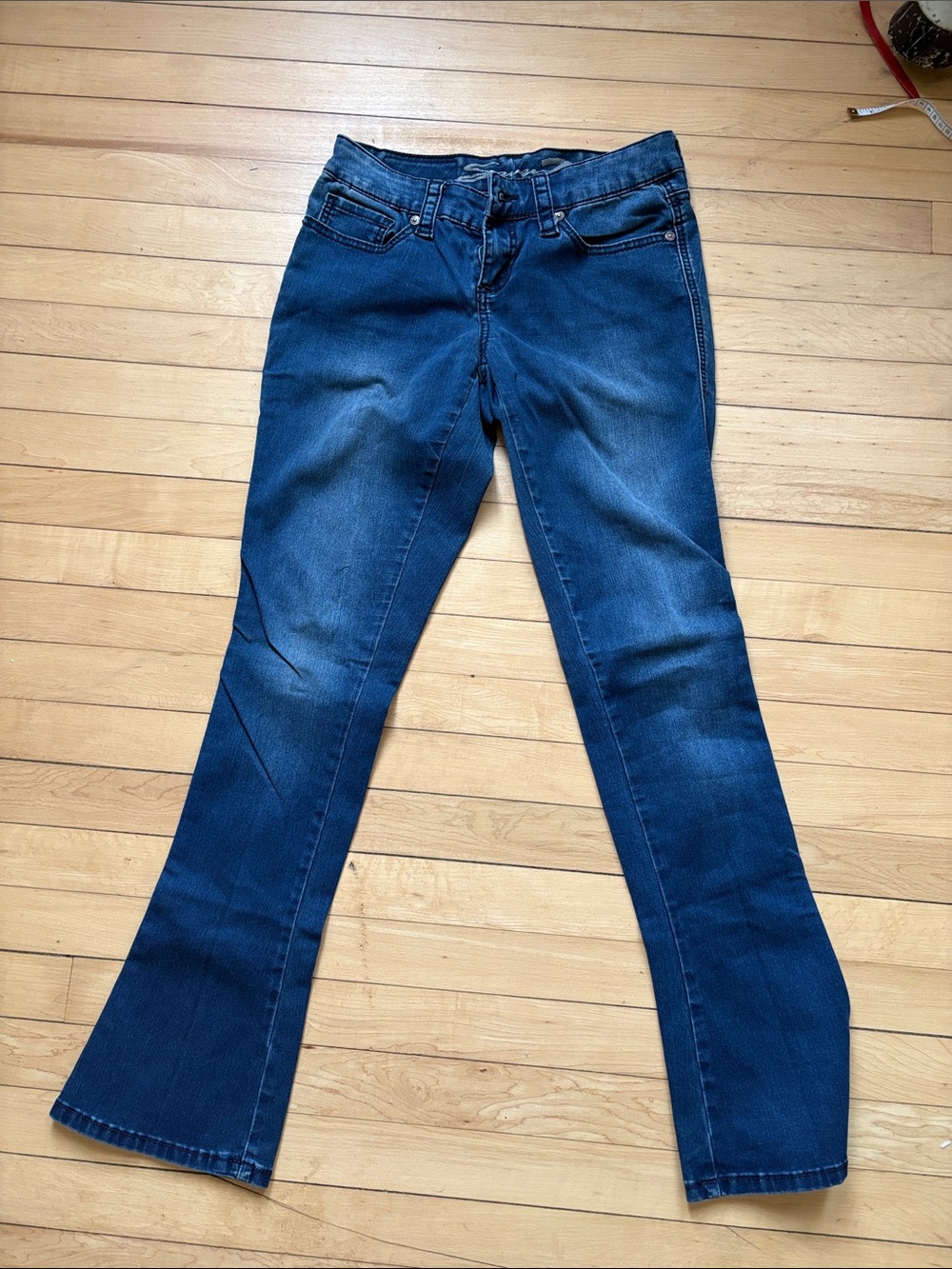 Seven7 Women's Flare Jeans - Dark Blue Denim